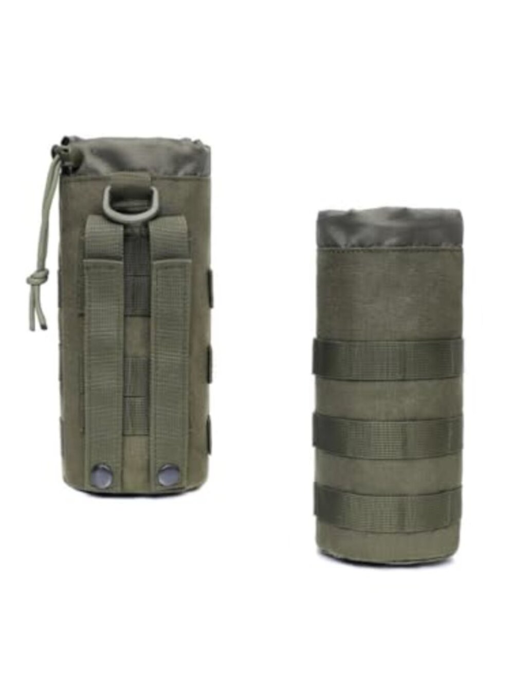 Tactical Water Bottle Pouch Nylon Molle Drawstring Holder Outdoor Hiking